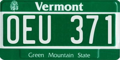 VT license plate OEU371