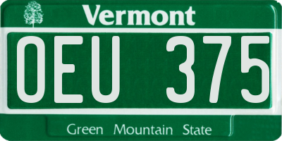 VT license plate OEU375