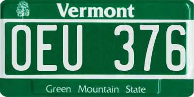 VT license plate OEU376