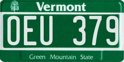 VT license plate OEU379