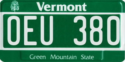 VT license plate OEU380