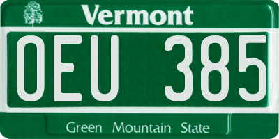 VT license plate OEU385