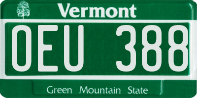 VT license plate OEU388