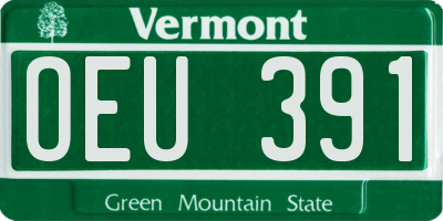 VT license plate OEU391
