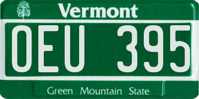 VT license plate OEU395