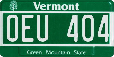 VT license plate OEU404