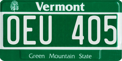 VT license plate OEU405