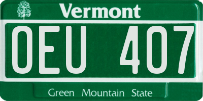 VT license plate OEU407