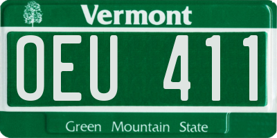 VT license plate OEU411
