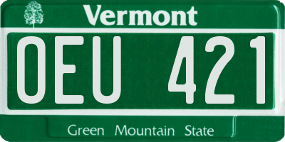 VT license plate OEU421
