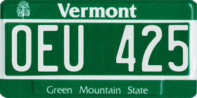 VT license plate OEU425