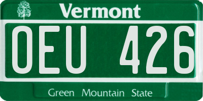 VT license plate OEU426