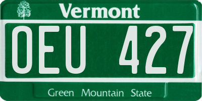 VT license plate OEU427