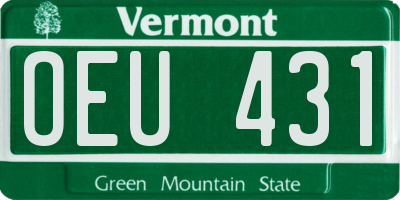 VT license plate OEU431