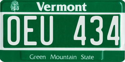 VT license plate OEU434