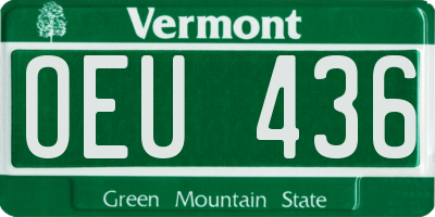VT license plate OEU436