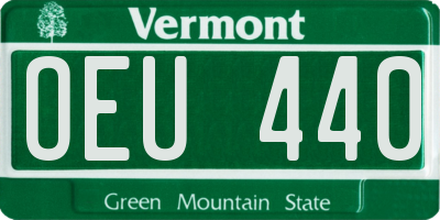 VT license plate OEU440