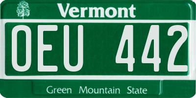 VT license plate OEU442
