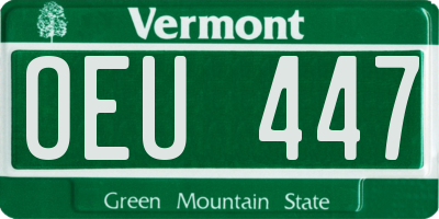 VT license plate OEU447