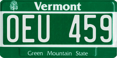 VT license plate OEU459