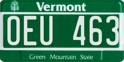 VT license plate OEU463