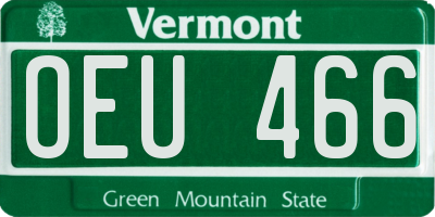 VT license plate OEU466