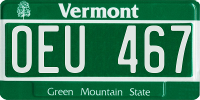 VT license plate OEU467