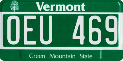 VT license plate OEU469