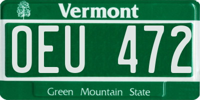 VT license plate OEU472
