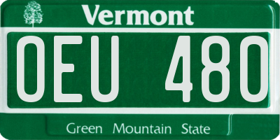 VT license plate OEU480