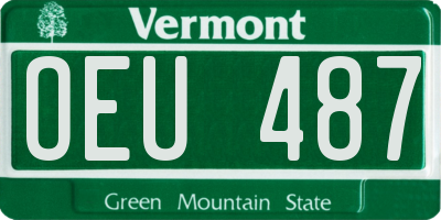 VT license plate OEU487