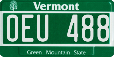 VT license plate OEU488