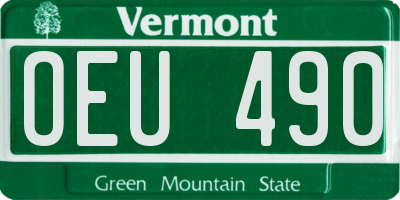 VT license plate OEU490