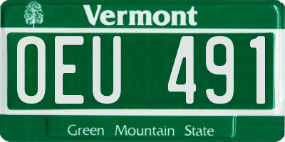 VT license plate OEU491