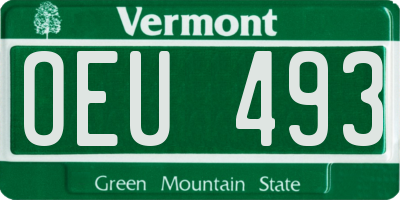 VT license plate OEU493