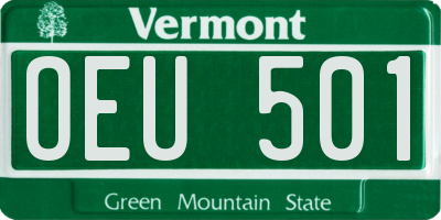 VT license plate OEU501