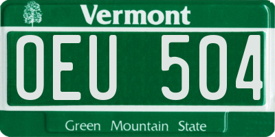 VT license plate OEU504