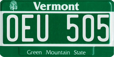 VT license plate OEU505