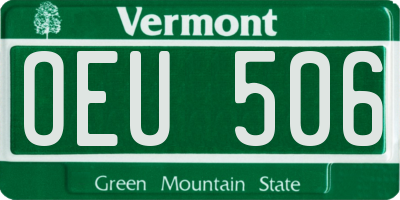 VT license plate OEU506