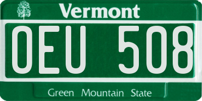 VT license plate OEU508