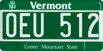 VT license plate OEU512