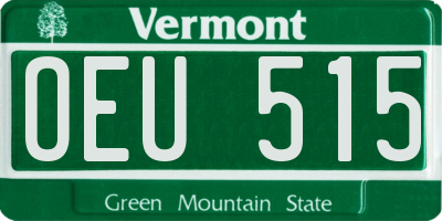 VT license plate OEU515