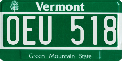 VT license plate OEU518