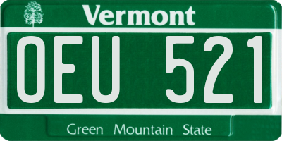 VT license plate OEU521