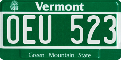 VT license plate OEU523