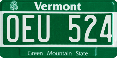VT license plate OEU524