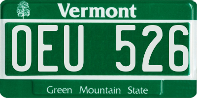 VT license plate OEU526
