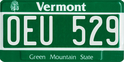 VT license plate OEU529