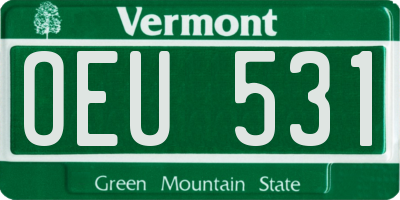 VT license plate OEU531