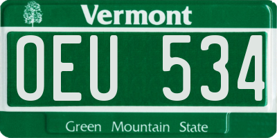 VT license plate OEU534